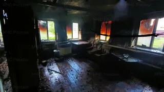 В Чувашии во время пожара погиб человек: огнеборцы нашли его тело