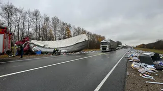 На М-7 в Чувашии произошло смертельное ДТП с участием трех большегрузов